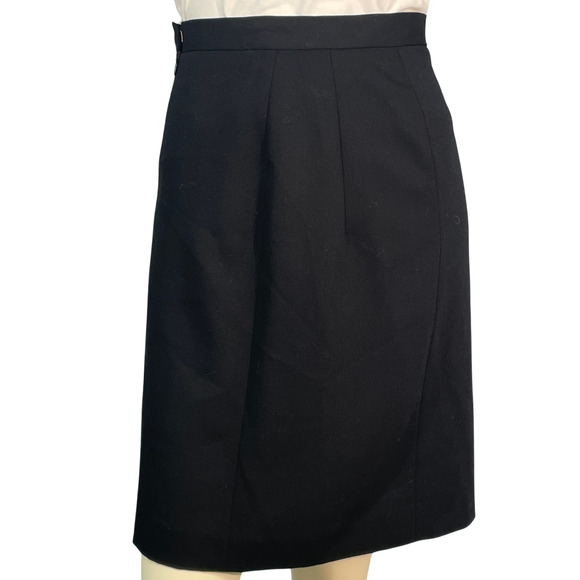 Isaac Mizrahi Dresses & Skirts - Isaac Mizrahi Sz 4 Pencil Skirt Black Wool Off-Center Back Slit 22"L Career Wear